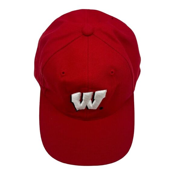 Vintage Wisconsin Badgers Hat Red Snapback G Cap NCAA College University 80s 90s - Picture 2 of 9